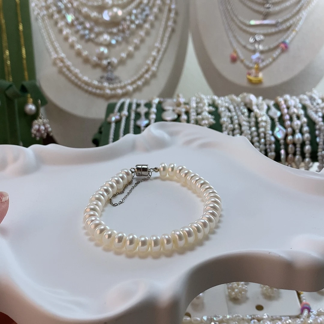 淡水珍珠手绳银S925镶嵌