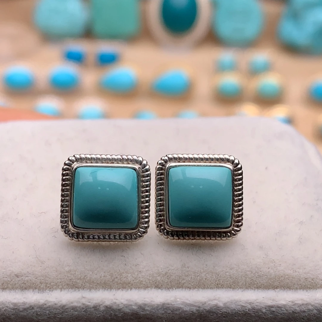 绿松石银S925镶嵌珠宝奇石