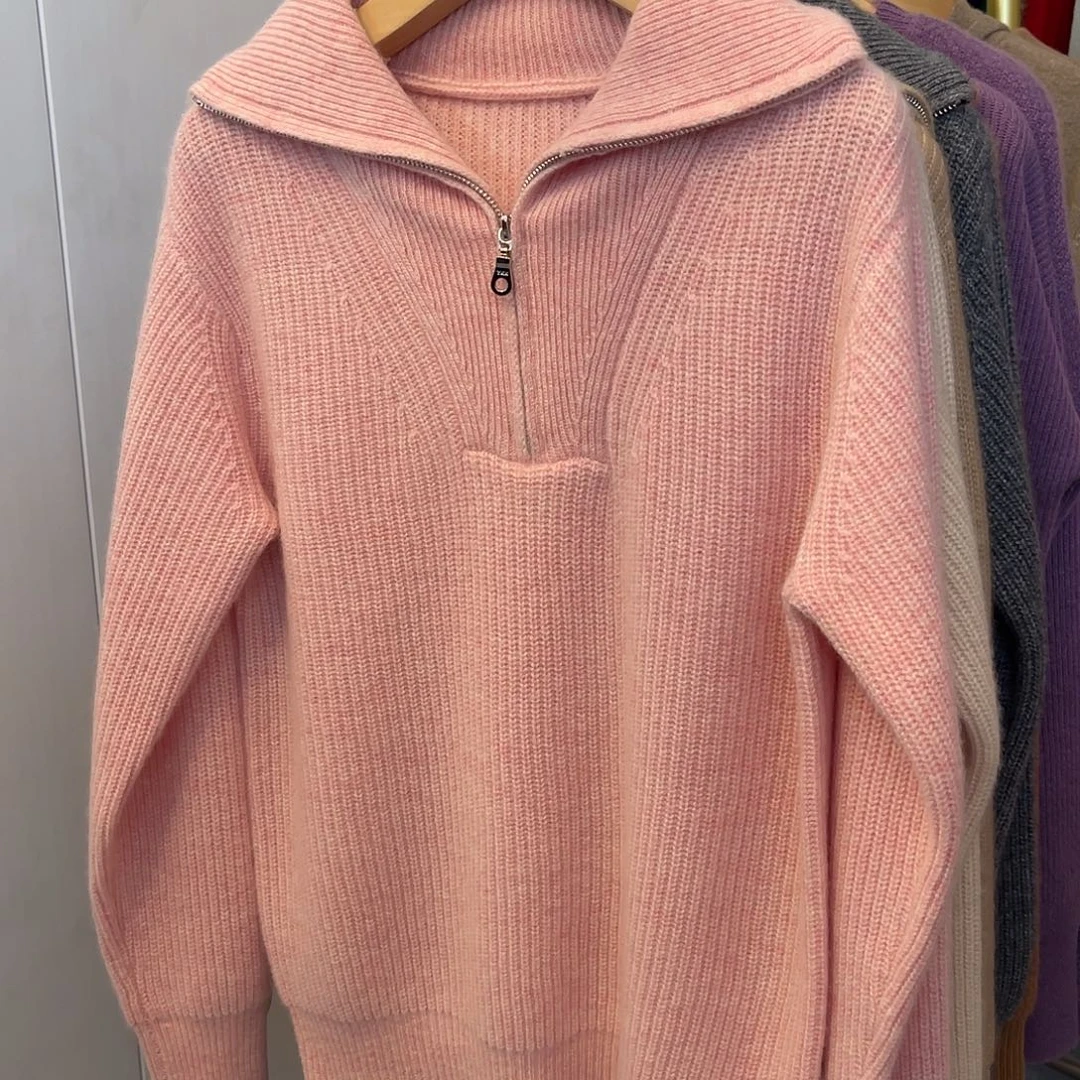 半拉链 基础款 羊绒衫TC