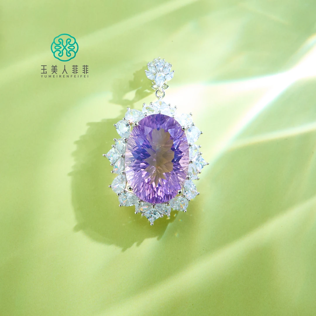 菲菲珠宝好*S925水晶吊坠约40*30mm