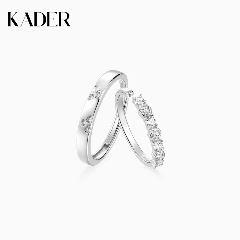 KADER/卡蒂罗 925银戒指 恋爱印记情侣对戒百搭小众饰品