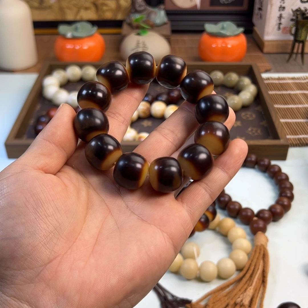 亮***！吊坠菩提根/象牙果聚宝盆19mm（微瑕）