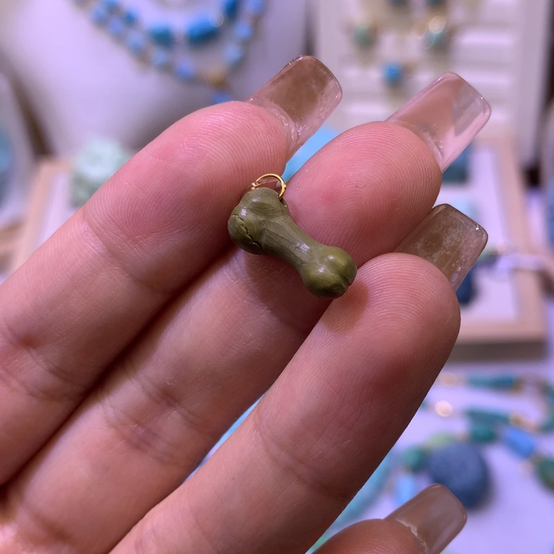 绿松石珠宝奇石未镶嵌小骨头