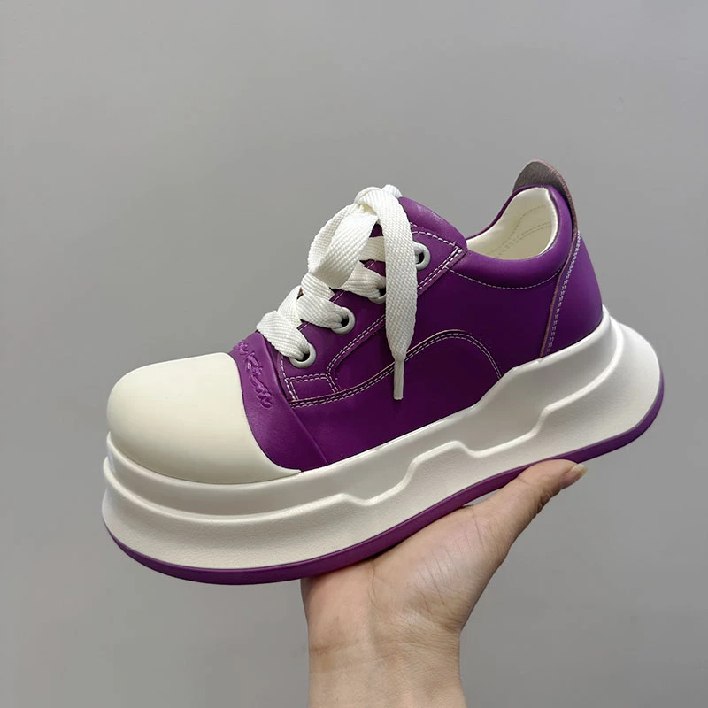 紫色米奇大头鞋女2025春季新款厚底增高休闲女鞋时尚潮流设计师款