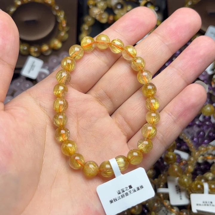 发晶手串未镶嵌?****?金发晶7mm高品