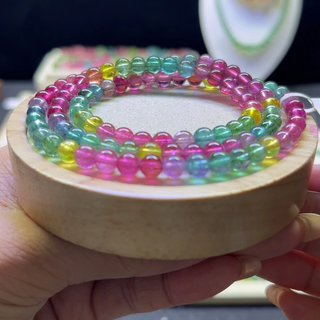 未镶嵌手链碧玺荧光5.8mm