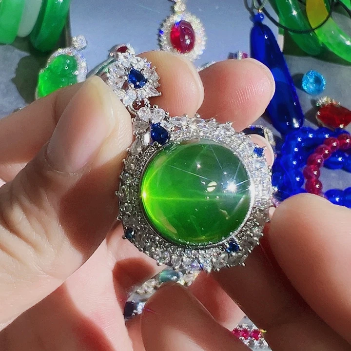 钨金红色蓝色满钻镶嵌