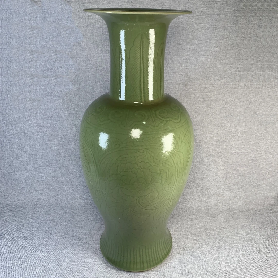 清代素釉花卉大瓶古瓷器真品国营镇江市文物商店库出5128248