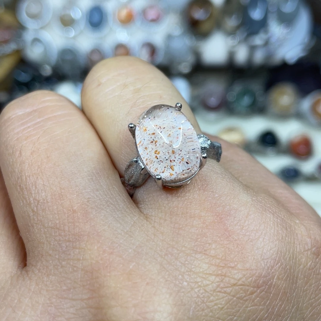 【闪购商品】银S925镶嵌珠宝半成品水晶戒指