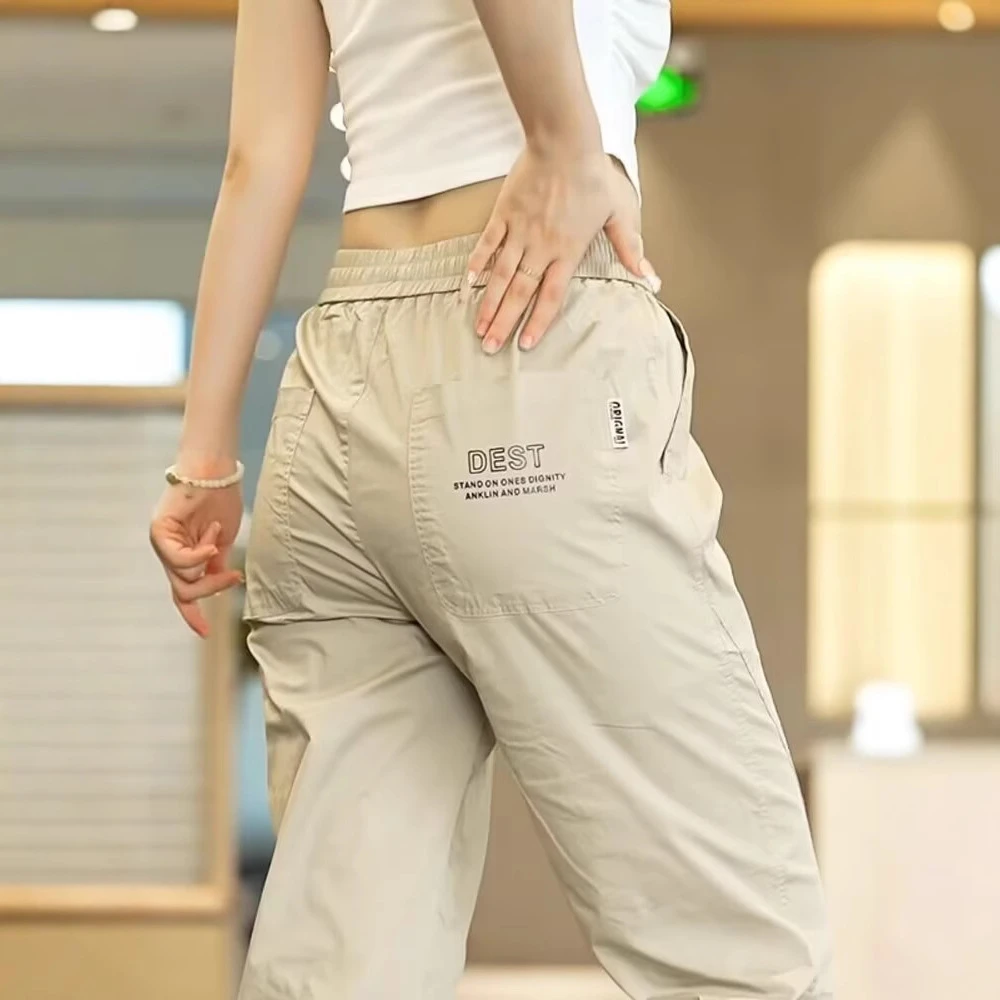 【男裤】 2025新款夏季新款休闲束脚裤潮流运动百搭工装裤子2-FF
