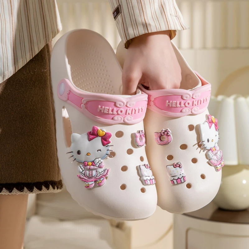 HelloKitty正版洞洞鞋女款外穿夏季厚底防滑大学生上班族凉拖鞋女
