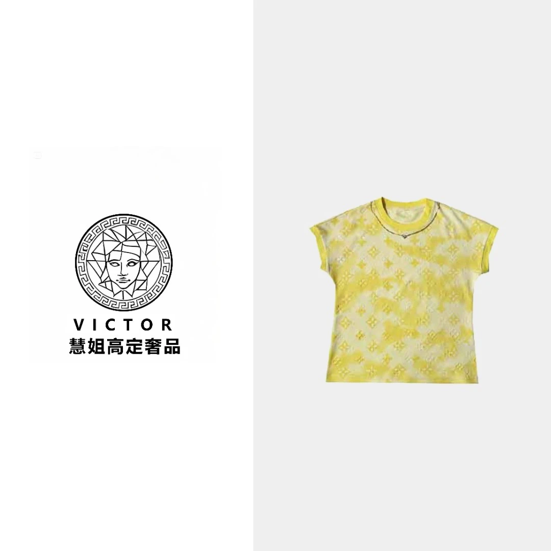 【慧姐专属】新款百搭圆领浮雕驴家链条短袖T恤女HJ007