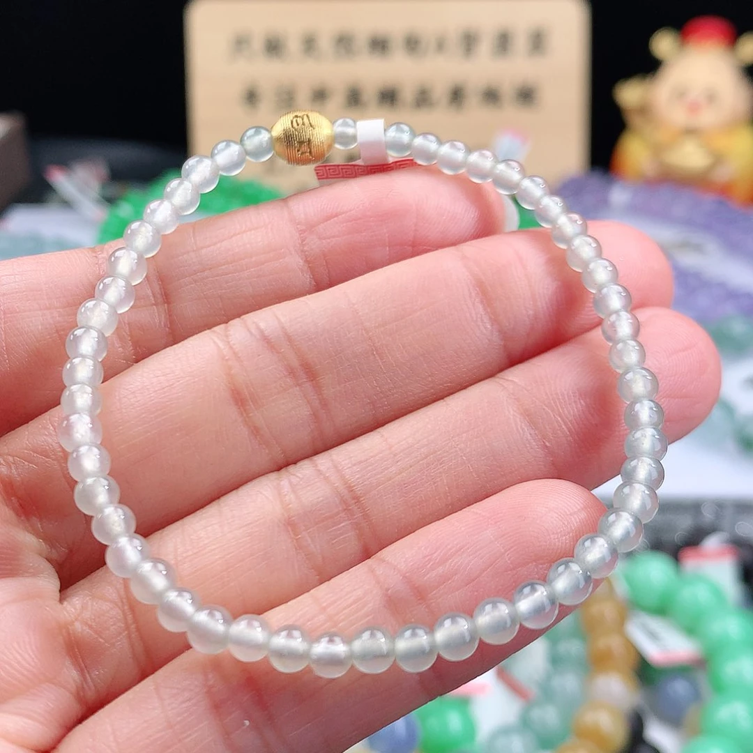 翡翠手链未镶嵌卡3.8mm