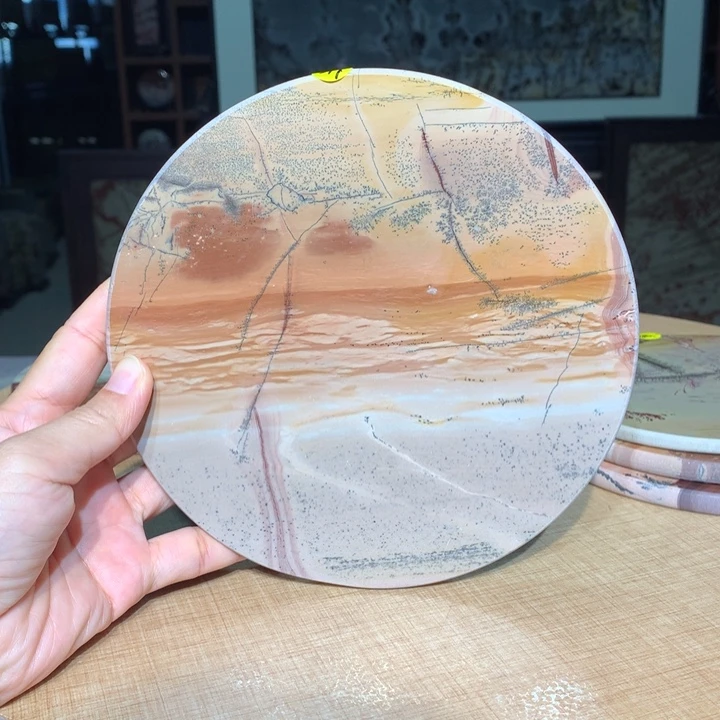 ，广西国画石茶杯垫，收藏观赏