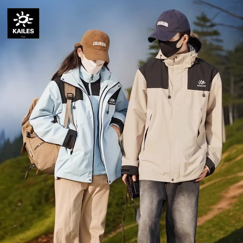 凯乐家冲锋衣男女同款防水户外三合一软壳防水登山冲锋衣9
