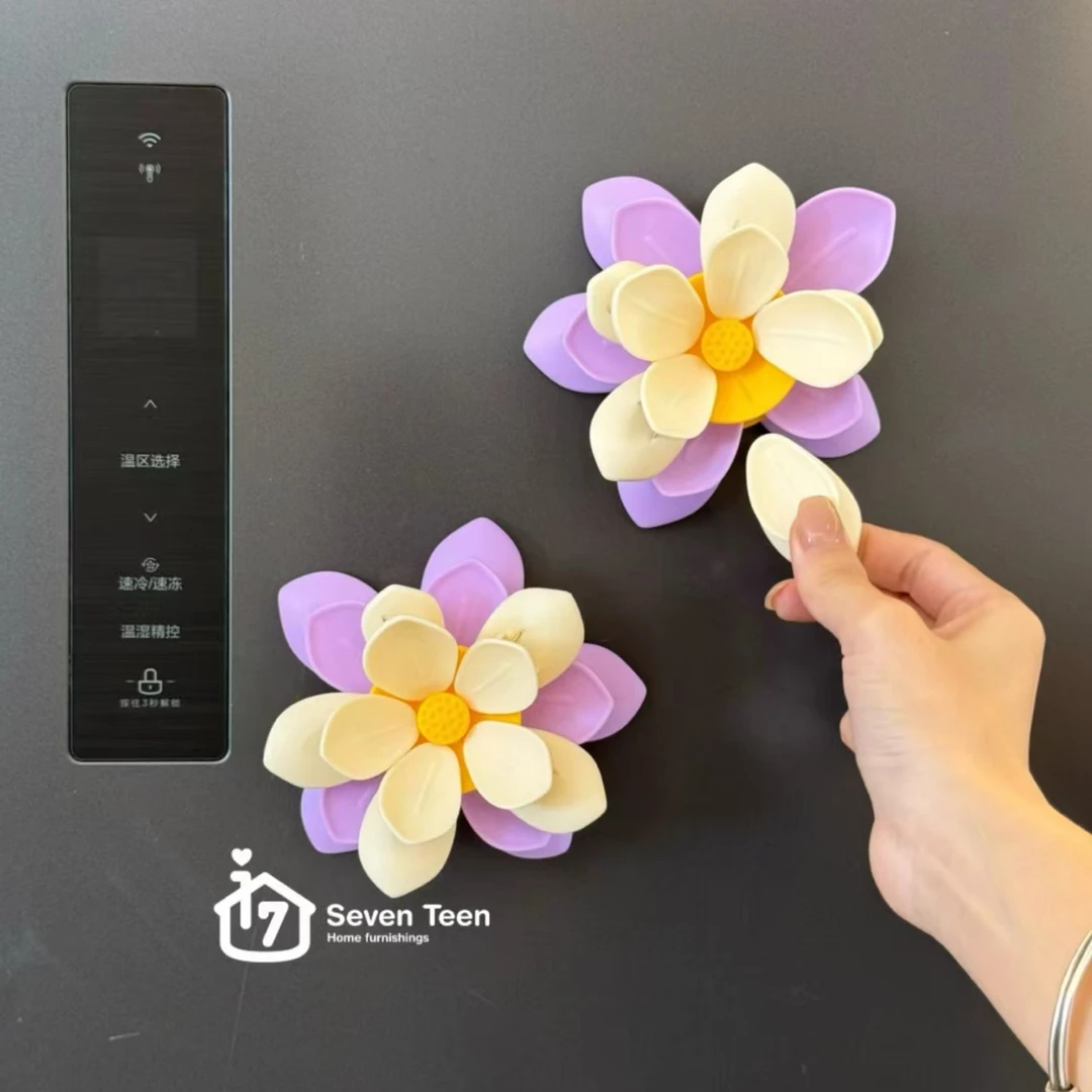 物十七·桃花双层磁吸封口夹冰箱贴食品袋夹子零食密封夹通用网红