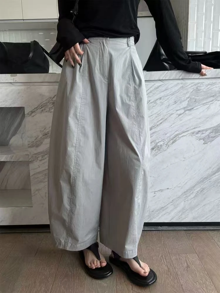 格调美美【实体品质】6836时尚夏季新款百搭纯色哈伦百搭萝卜裤