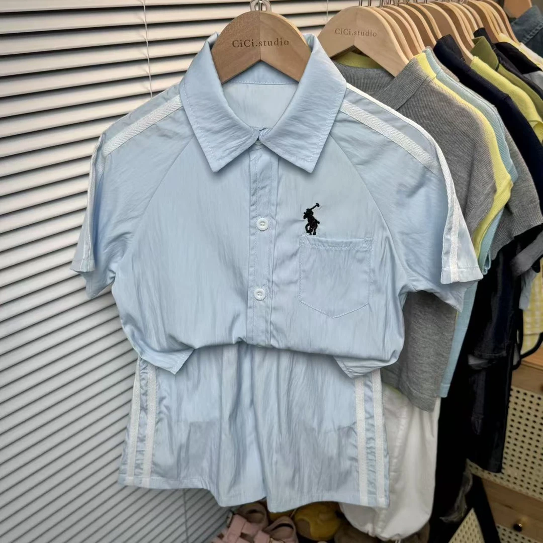 2025夏装新款儿童女童男童韩版运动流行时髦外套高级套装两件套