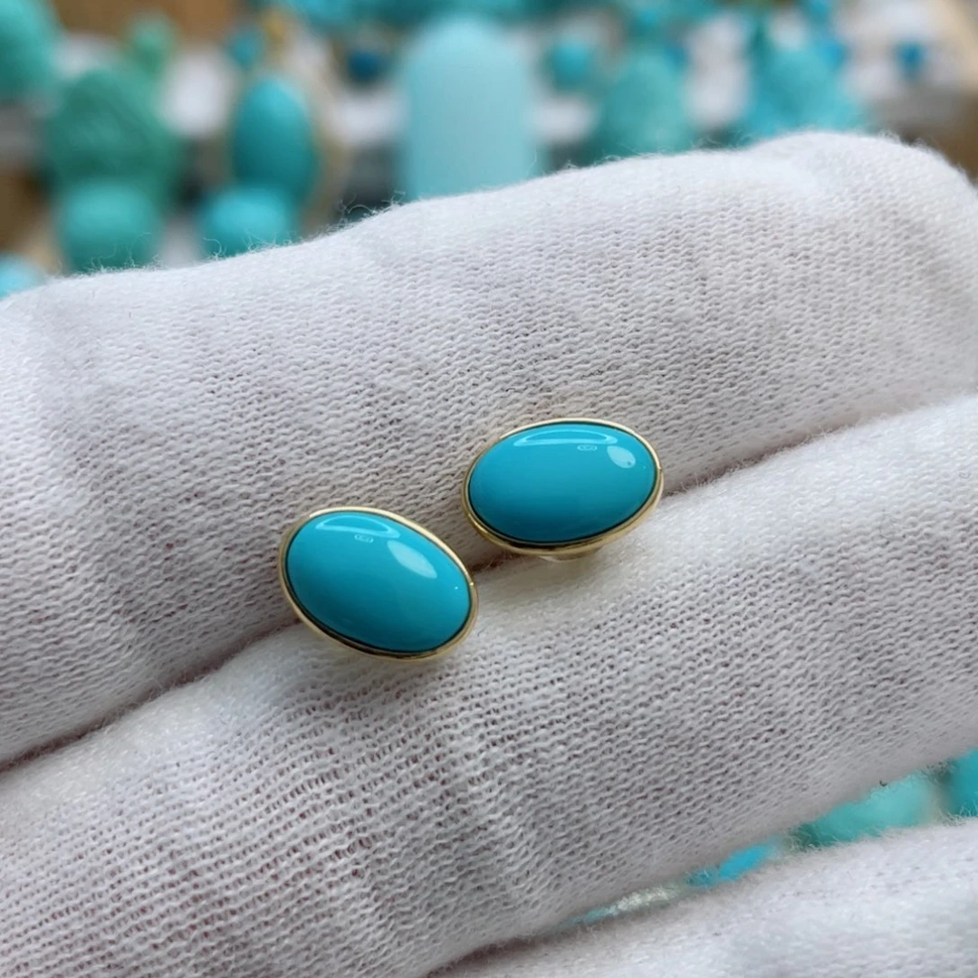 绿松石珠宝奇石18K金镶嵌