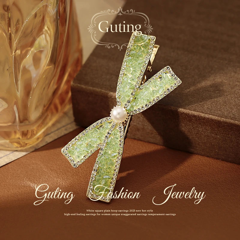 3206闪锆珠珠侧边夹2025新款高端氛围感发夹女前额发饰轻奢小饰品