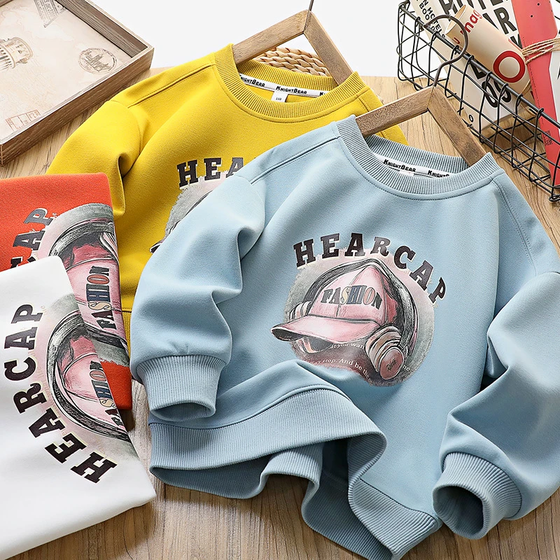 男童卫衣春装童装儿童韩版卡通上衣中大童童装男孩休闲圆领套头衫