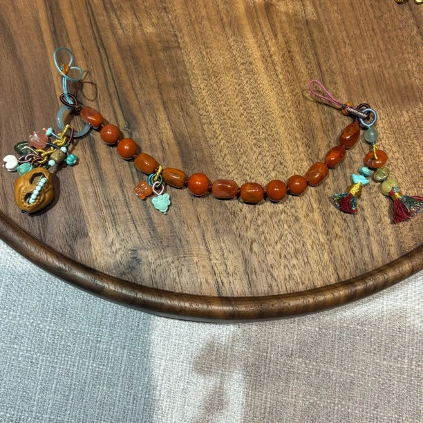 国风纯手工编织双头手机挂件