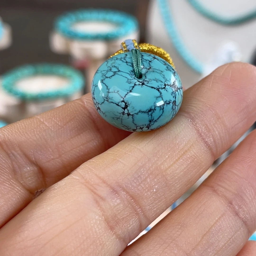 绿松石未镶嵌套链高瓷平安圈