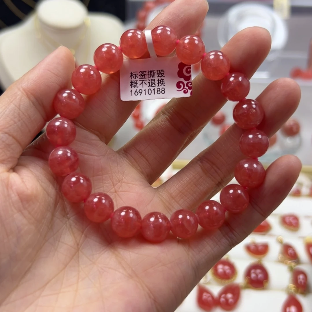 未镶嵌菱锰矿（红纹石）手串