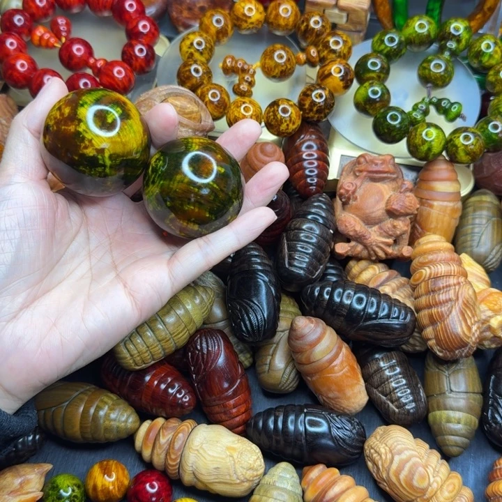 松木琥珀木文玩手串