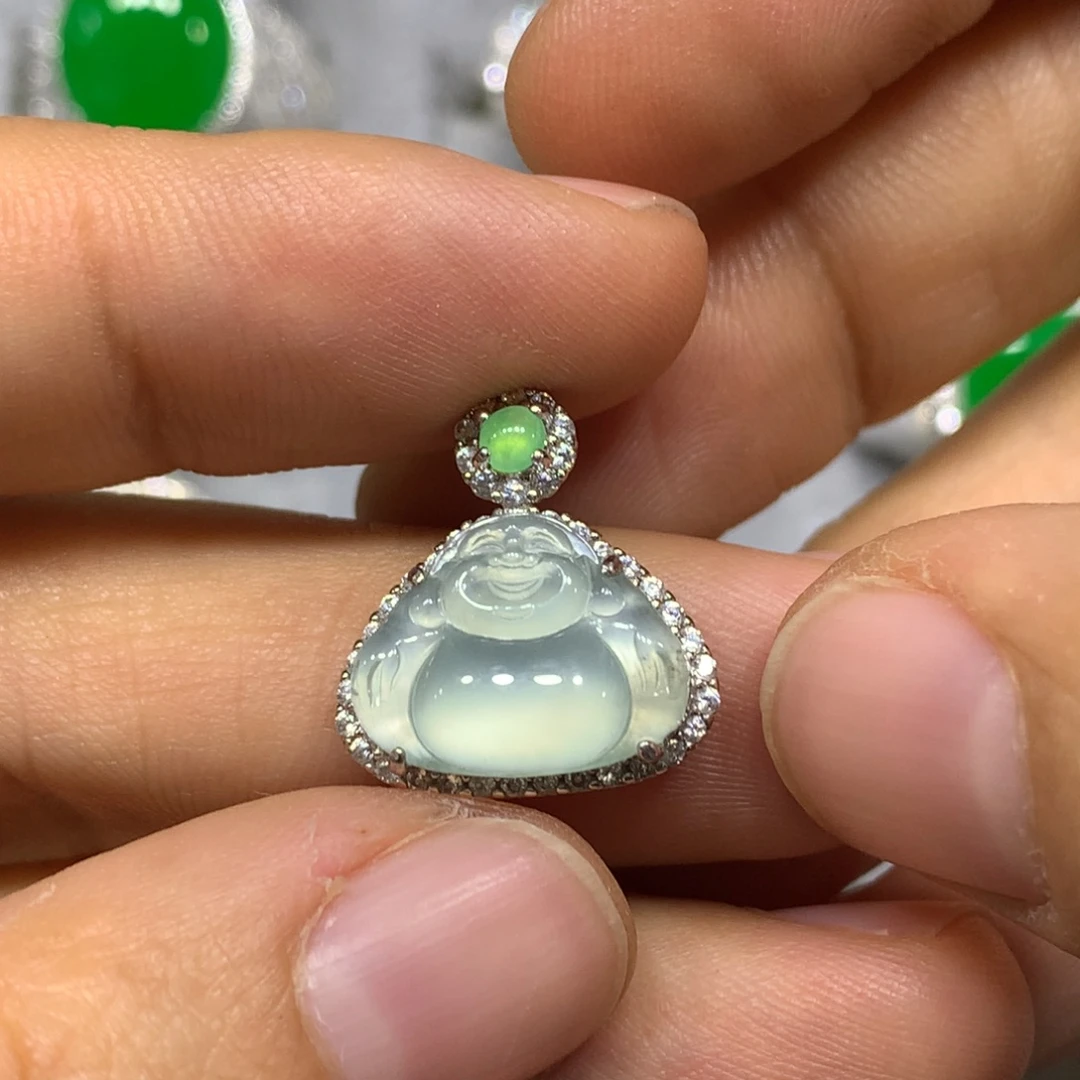定制翡翠银S925镶嵌买断不退