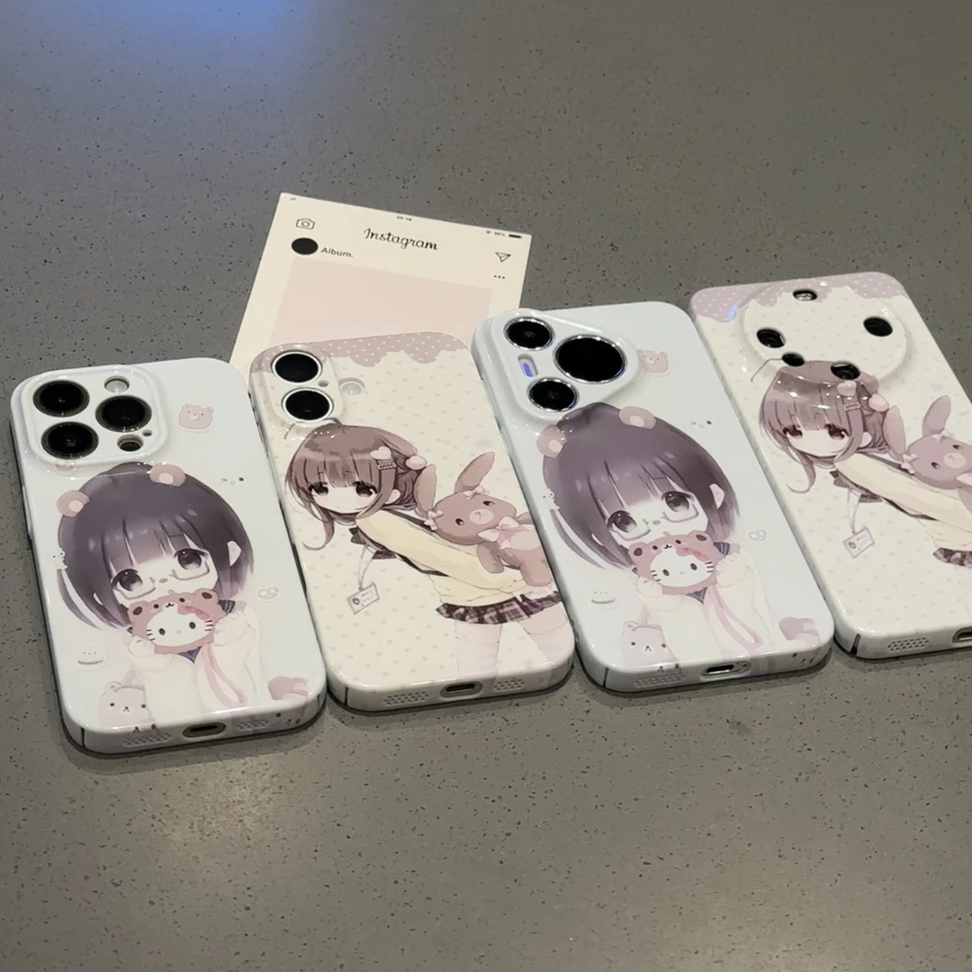 欧克里里Kitty小熊女孩苹果16promax手机壳华为P70vivo小米15oppo