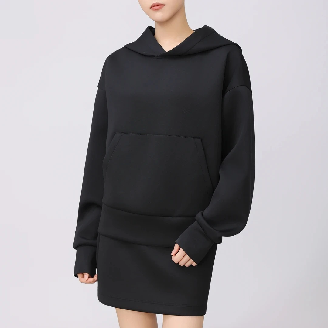 AMASS/阿玛施早春新款休闲套头连帽卫衣女简约时尚宽松百搭530046