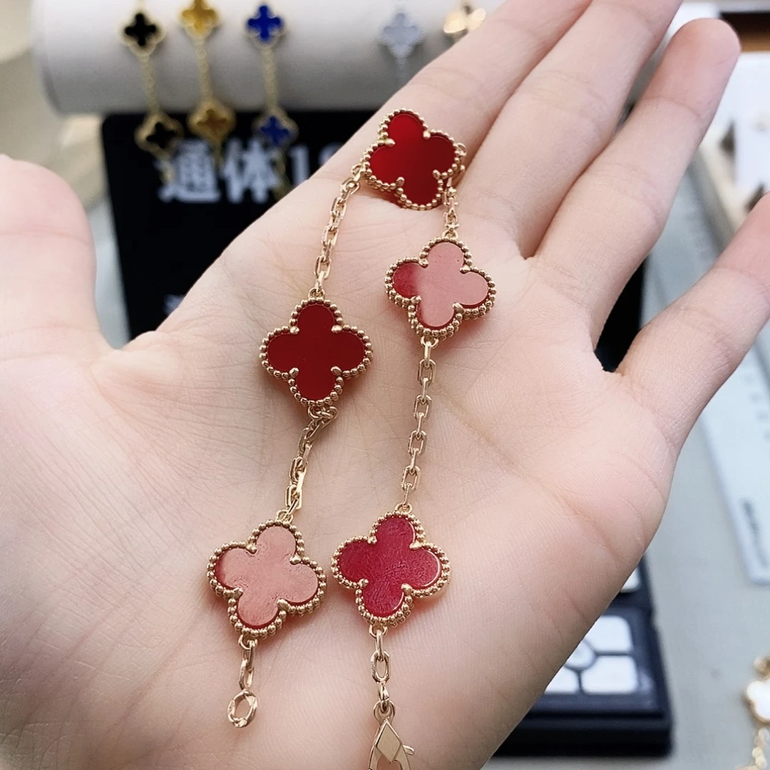 18K金镶嵌手链玛瑙/玉髓玫瑰金