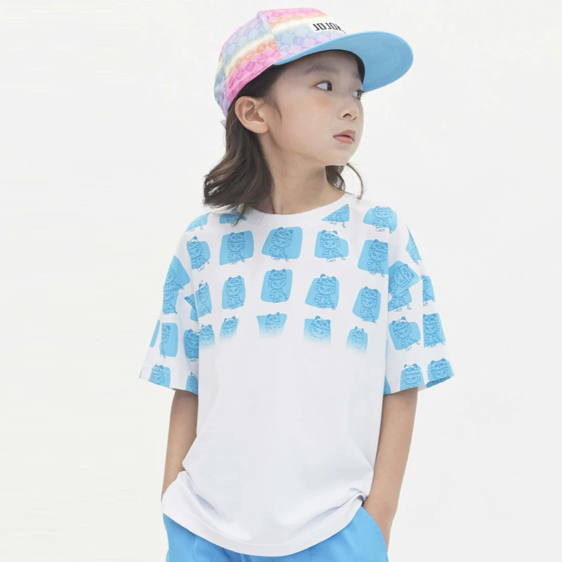 JOJO童装短袖T恤儿童女童运动男童时尚夏季中大童印花 13214043