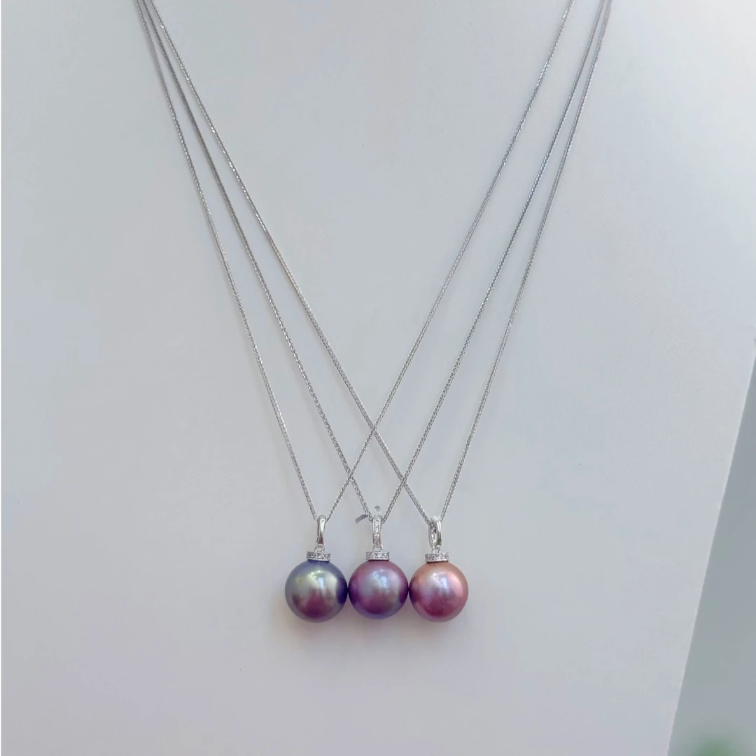 【晓艾珍珠】 紫色大龙珠吊坠14-15mmS925银多样性发一E66赠肖邦链