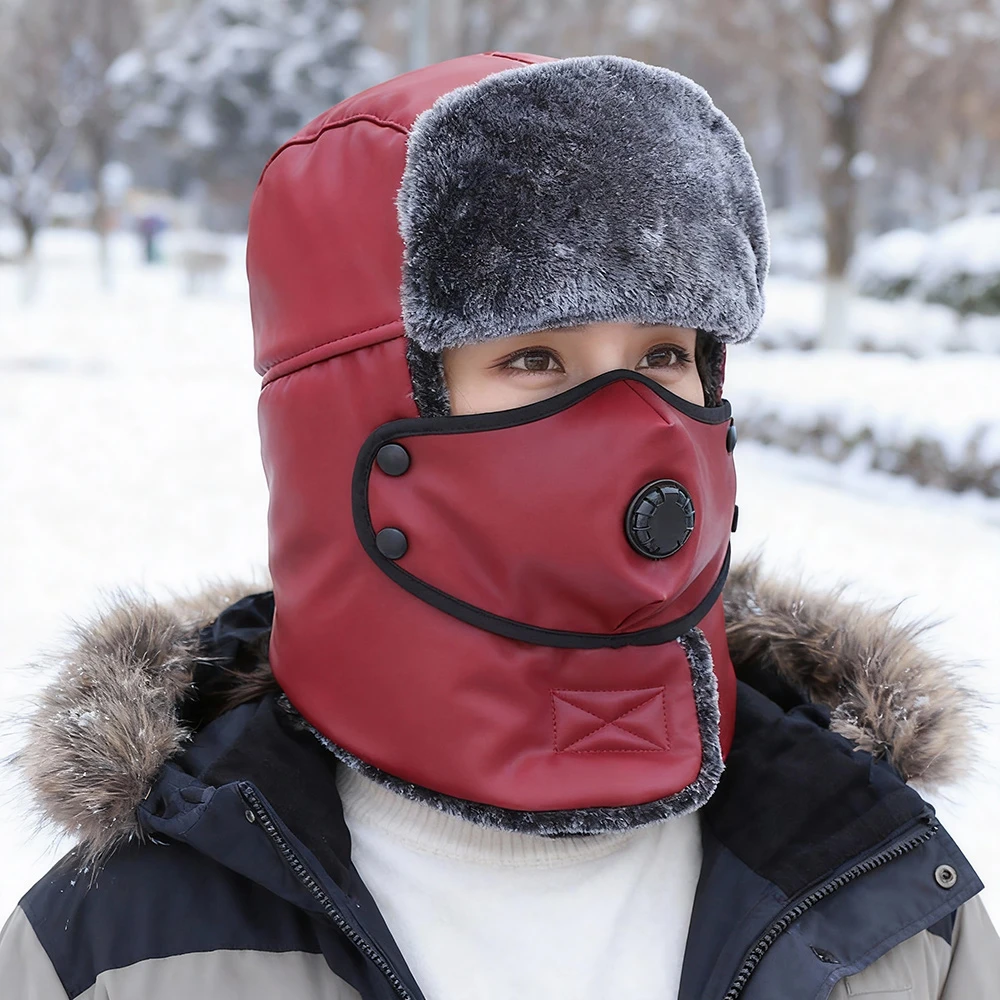 巨厚实保暖防风雷锋帽舒适软皮雷锋帽男女冬季抗寒骑行帽电瓶车帽