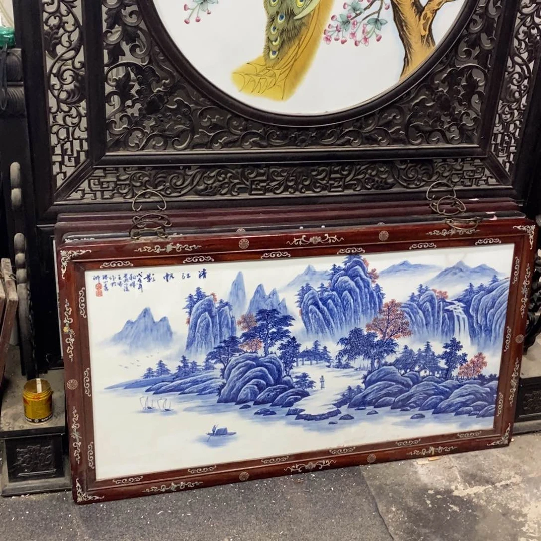 瓷片1.2*66*1景德镇瓷板画柴窑烧制