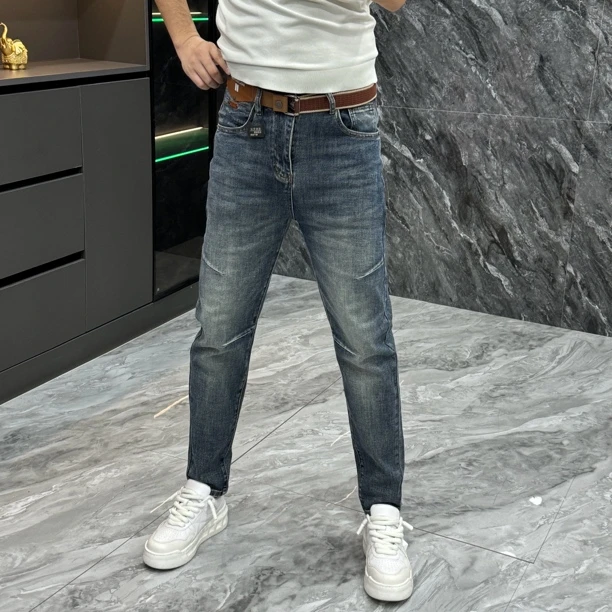 88976-男士时尚欧货修身小脚弹力多色复古潮流牛仔裤长裤