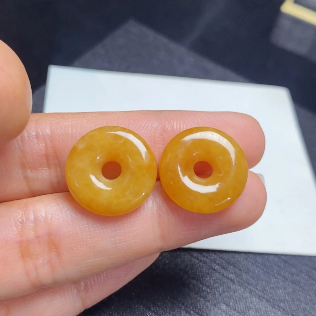 翡翠耳饰未镶嵌裸石甜甜圈