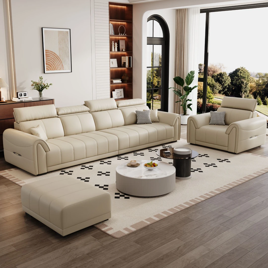 意式高靠真皮牛皮沙发客厅家用2025新款爆款现代大小户型新款高端