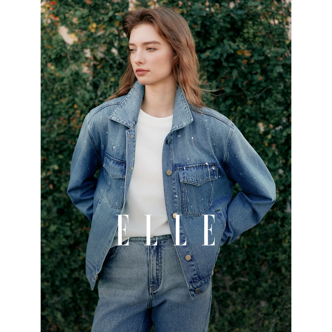 ELLE法式高级设计感短外套2025春季新款巴恩风长袖百搭EF50360