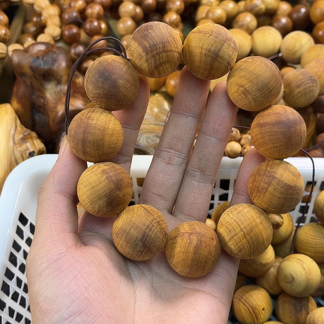 岁***首柏木（崖柏）手串/手链25泡面纹