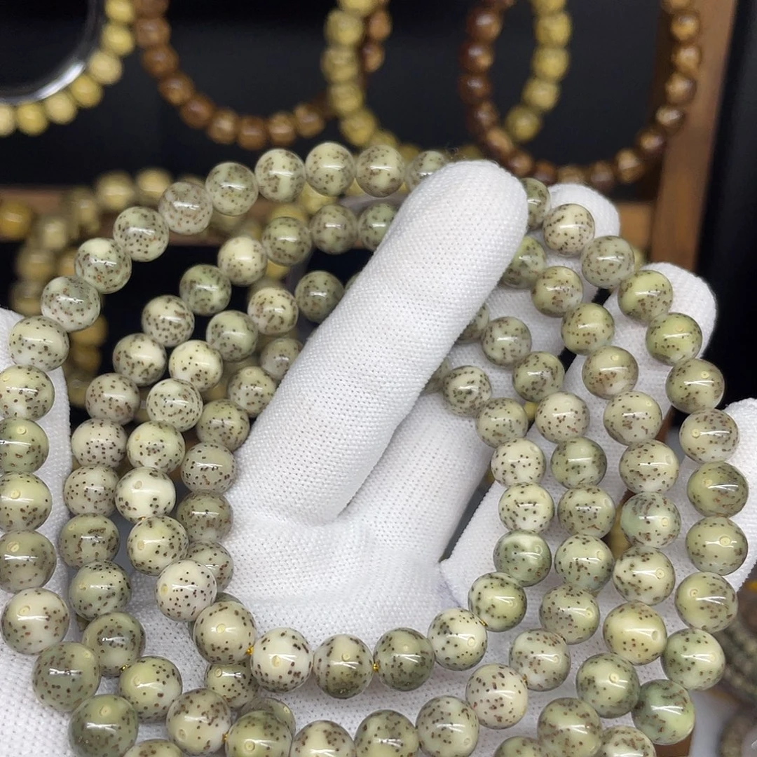 俺***猪吊坠星月菩提9圆珠，横纹一线天