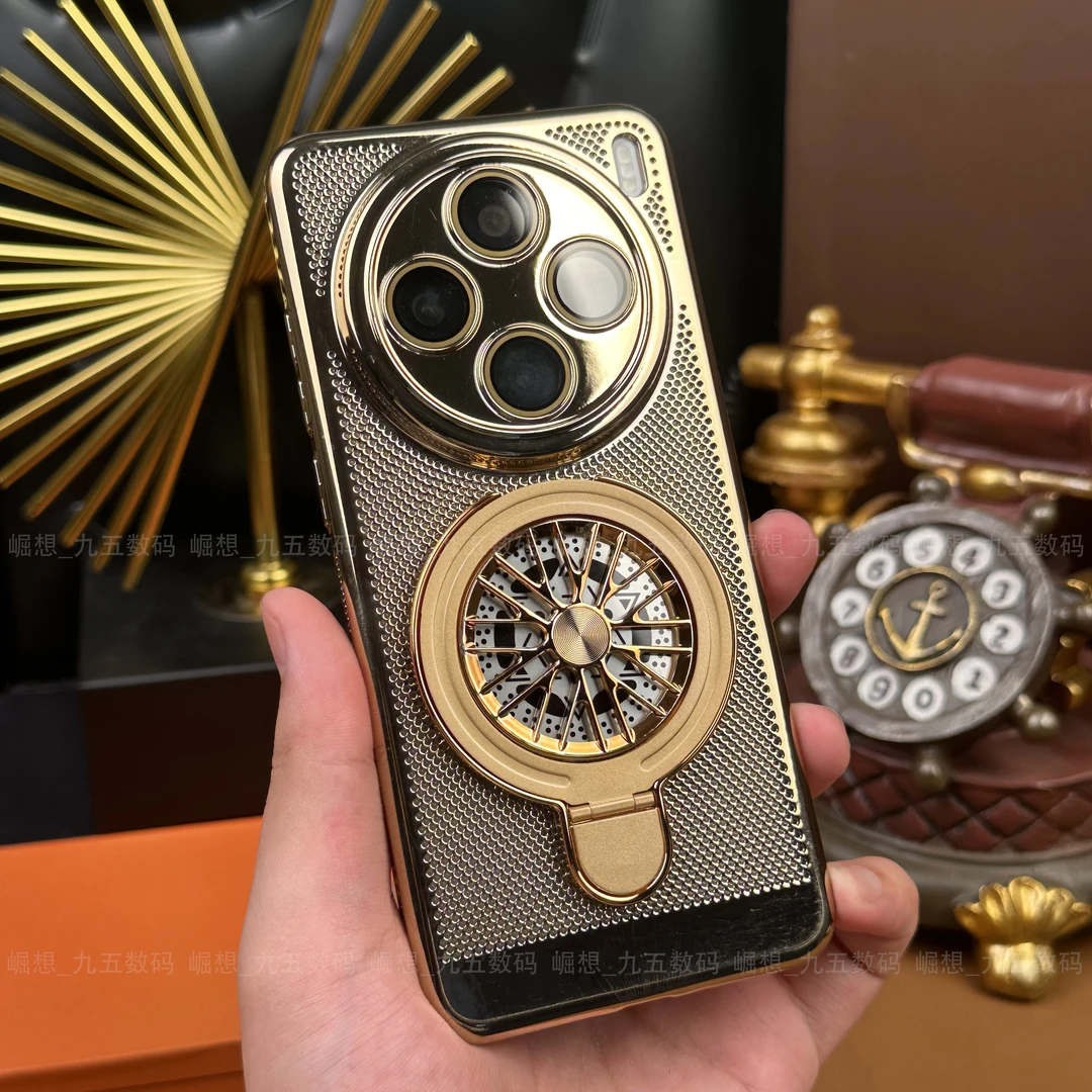 【五金支架+自带镜头膜】适用VIVOX200系列电镀散热防摔支架全包壳