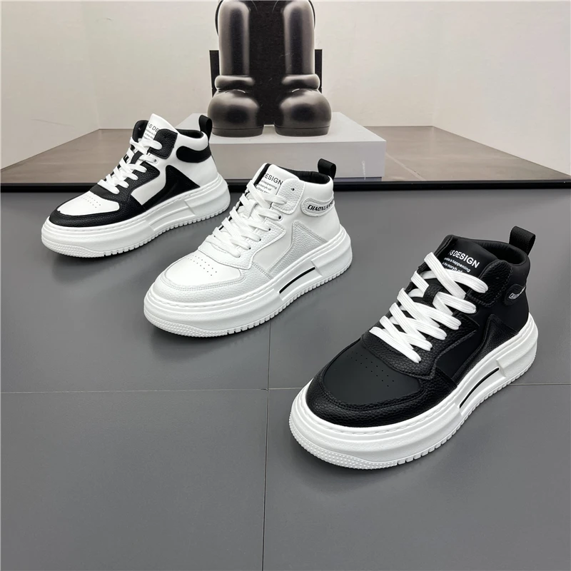 2026年春季超轻厚底户外出游韩版潮流高帮休闲鞋男潮鞋轻质男潮鞋