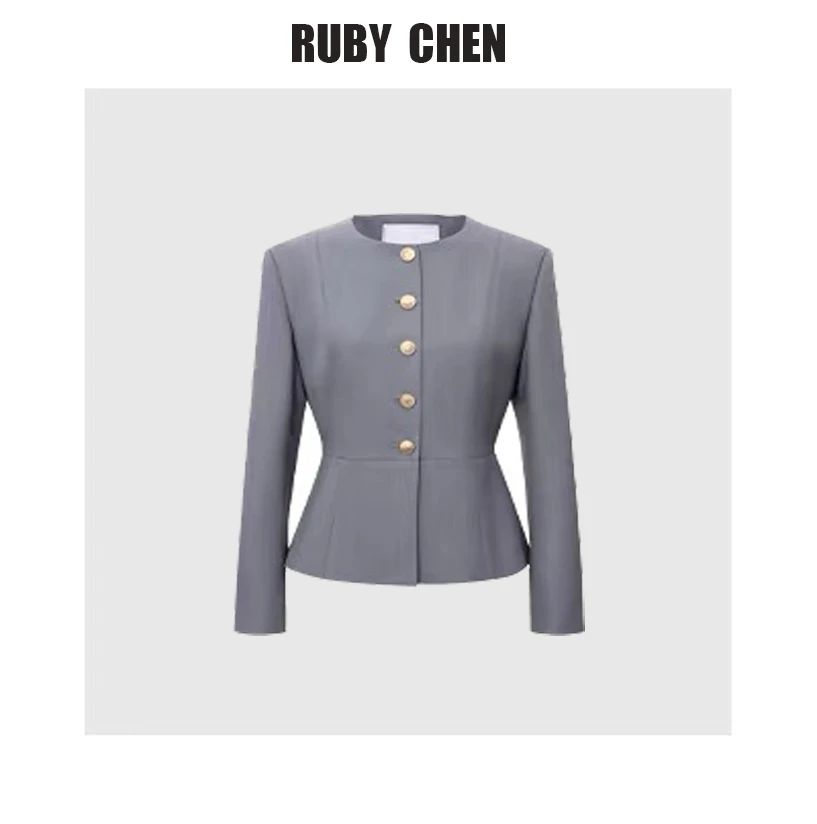 TrumAcme~经典修身款复古优雅气质短款女士西装外套2025秋季新款