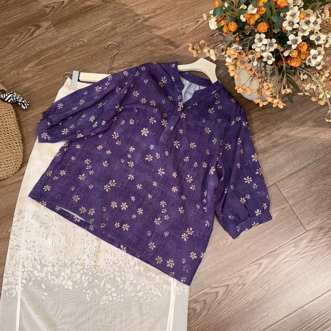 [‌‌‌‌‌掩月]Z306复古宽松显瘦小上衣夏季新中式新款休闲短袖时尚