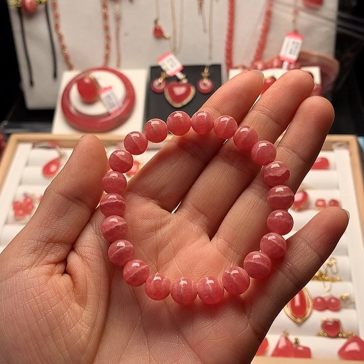 菱锰矿（红纹石）手绳未镶嵌