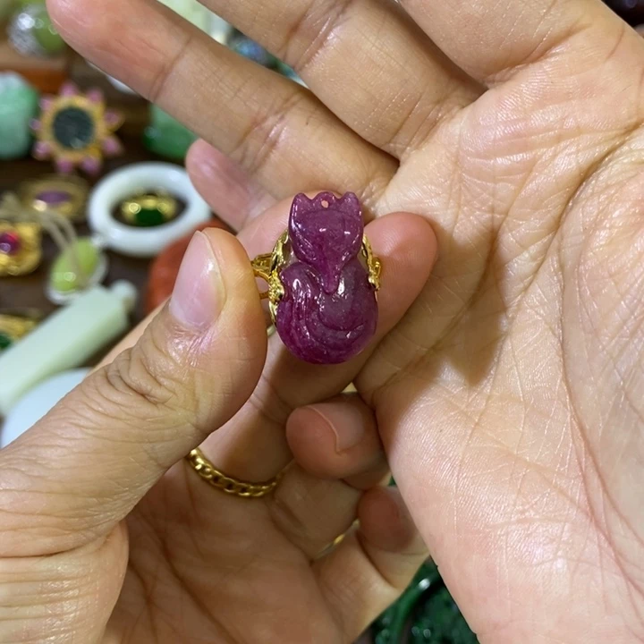 红宝石戒指银S925镶嵌精品小件精品小件