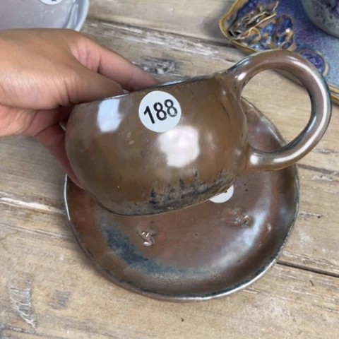 碗手工手捏咖啡杯壶承主人杯